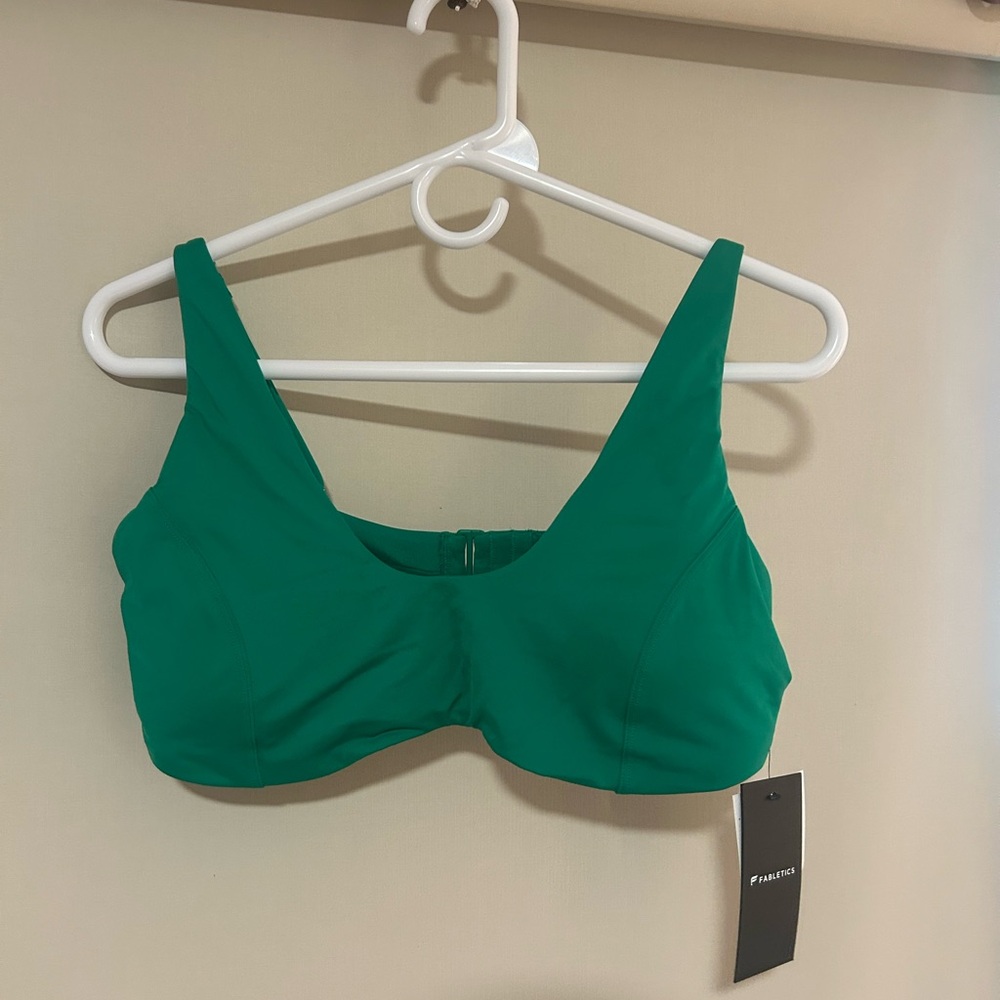 Fabletics Scoop Swim Top in Green